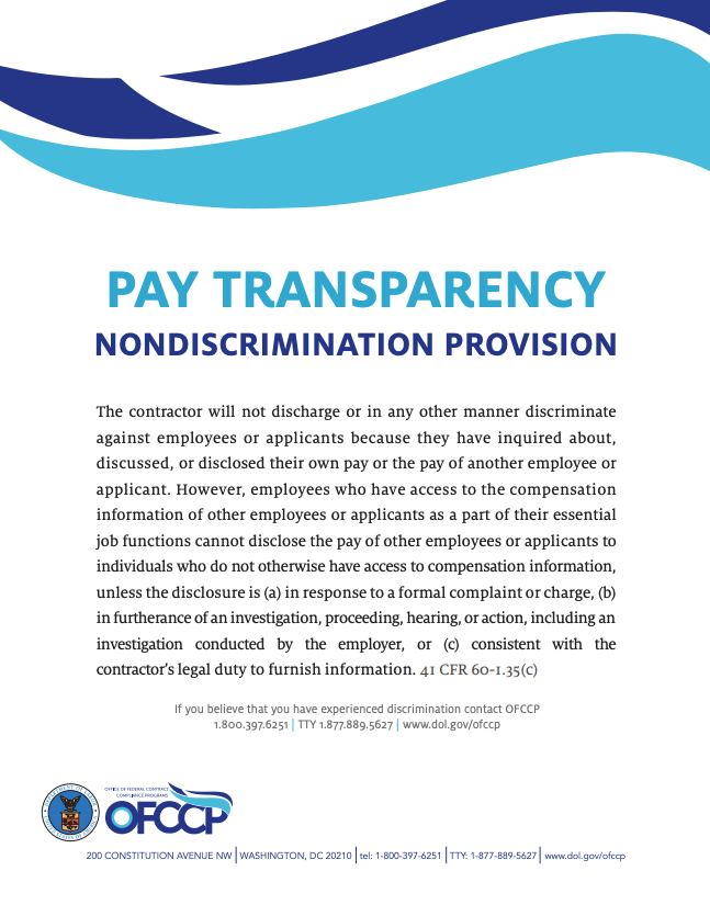 PAY TRANSPARENCY NONDISCRIMINATION PROVISION
